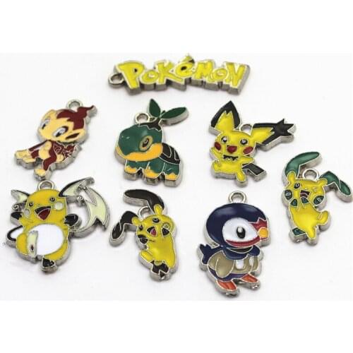 Mix Random 30pcs/lot Pokemen Charm Dangle Charms Lobster Clasp charms Hanging Charm DIY Jewelry Accessories Bracelet Necklace