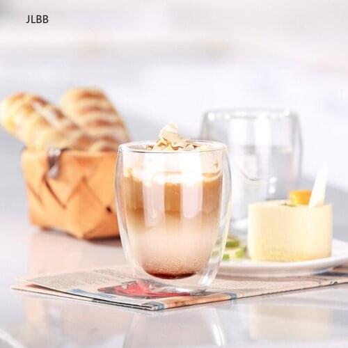 Double Wall Glass Coffee Cups Insulated Espresso Cup Cold Drinking Wine Shot Glasses Tea Latte Coffee Mugs Whiskey Glass Cups