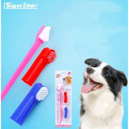 Super Soft Pet Finger Toothbrush Teddy Dog Brush Bad Breath Tartar Teeth Tool Puppy Dogs Pets Products MDD04