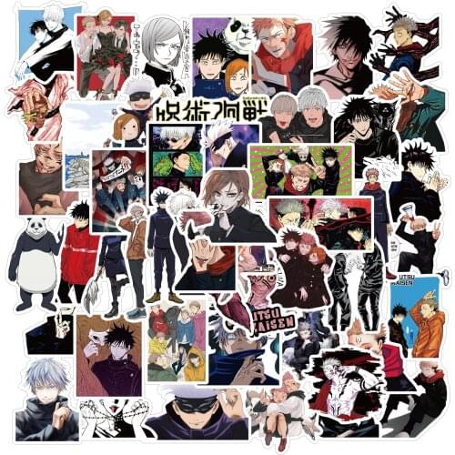 50 Pieces Jujutsu Kaisen Anime Catoon Stickers Snowboard Laptop Luggage Car Motorcycle Bicycle Fridge DIY Style Vinyl Home Deco