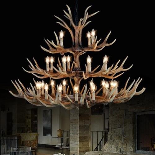 Antler chandelier Lighting retro Vintage Rustic Industrial Chandelier restaurant Internet cafe decoration Loft Chandelier lustr