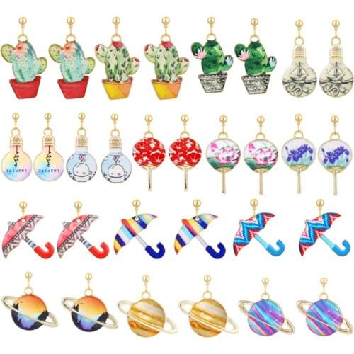 Traditional Style Fan Drop Earrings Retro Bulb Earrings Geometric Cactus Pendant Earrings Womens Clothing Jewelry