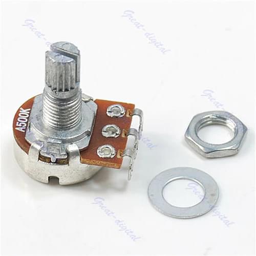 10pcs/lot New A500K Split Shaft Pots Potentiometer Guitar Audio Tone Switch