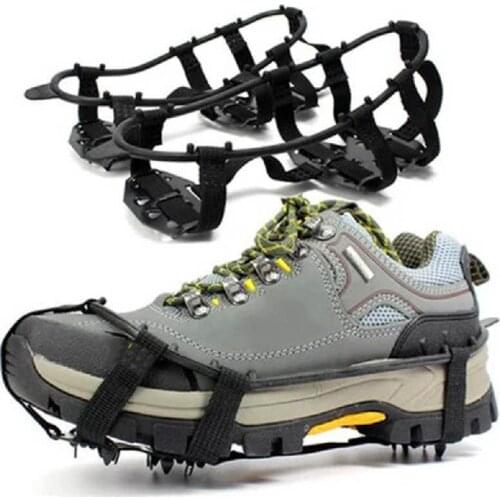 24 Teeth Ice Gripper For Shoes Women Men Outdoor Climbing Ice Claw Anti-skid Mountaineering Tools Snowfield Crampon Camping