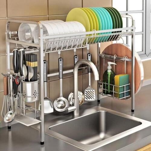 304 Stainless Steel Air Washing Bowl Put Dish Rack Sink Drain Rack Dish Basin Kitchen Sink Rack Above