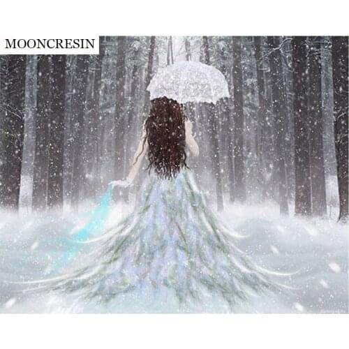 5D DIY Diamond Painting Mosaic Resin Beauty Umbrella Full Square Diamond Embroidery Cross Stitch Pictures of Crystals Home Deocr