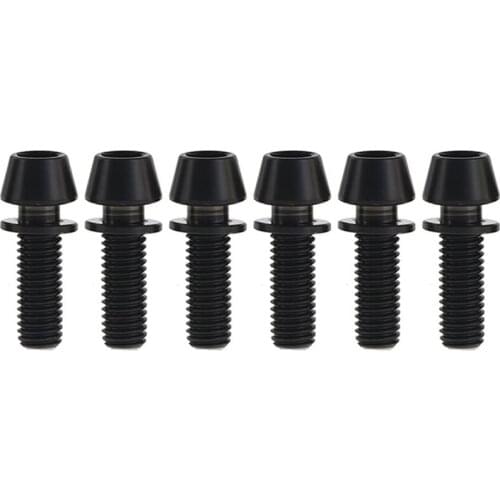 6Pcs Titanium M5X20mm with Washer Hex Tapered Bolts Screw for Bicycle Stem Bicycle Bike Disc Brake Cycle Rotor Screws