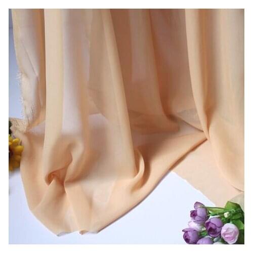Apricot Chiffon Fabric Sheer Bridal Wedding Dress Lining Fabric Skirt 60" Wide 5 Yards Per Lot Free Shipping