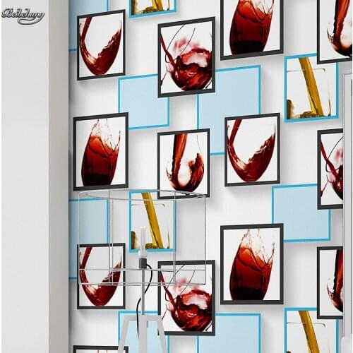 Beibehang Modern simple wine glass pattern 3d three - dimensional non - woven wallpaper bedroom TV sofa background wallpaper