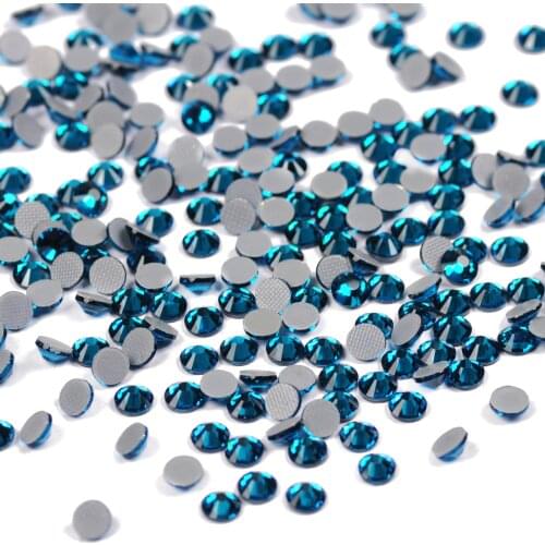 DIY 2058HF Hot Fix Bling Bling High Quality Strass Blue Zircon Iron On Rhinestones Hot fix Rhineston in All Sizes