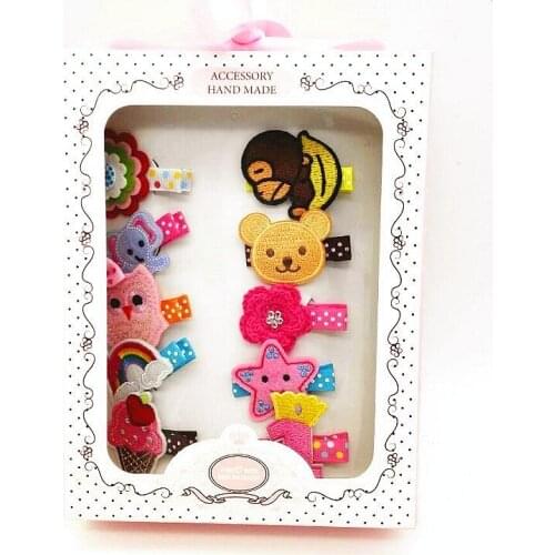 Xmas Gift Christmas 28pcs KID hair Accessories set box 10 Embroidery Hair Clip 10 bowknot hairpin 8 hair ties rubber band T25