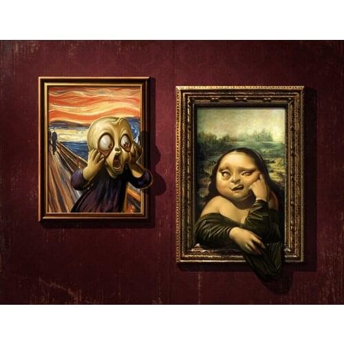 Home Art Wall Decor Mona Lisa And Scream Oil Painting Picture Printed On Canvas Home Decoration
