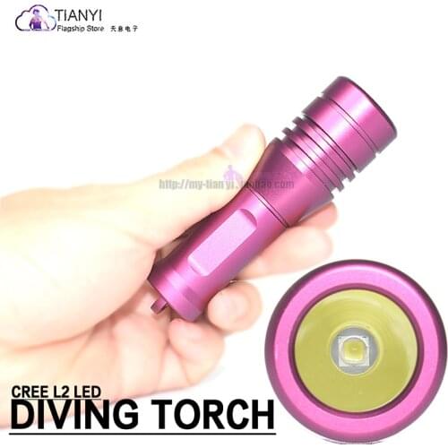 Diving torch AA 14500 rechargeable battery strong light spotlight fill light L2 flashlight three-level hard oxygen metal