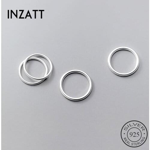 INZATT Real 925 Sterling Silver Round Ring For Fashion Women Party Minimalist Fine Jewelry Punk Geometric Accessories Gift