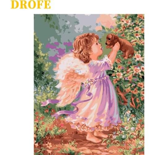 DROFE DIY Frame Painting By Numbers modern mural acrylic pigment unique home decoration hand painted gift 40x50cm Couple