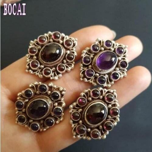 2019 new S925 sterling silver Female ring natural stone coral crystal pomegranate ring for Women female handmade womans sil