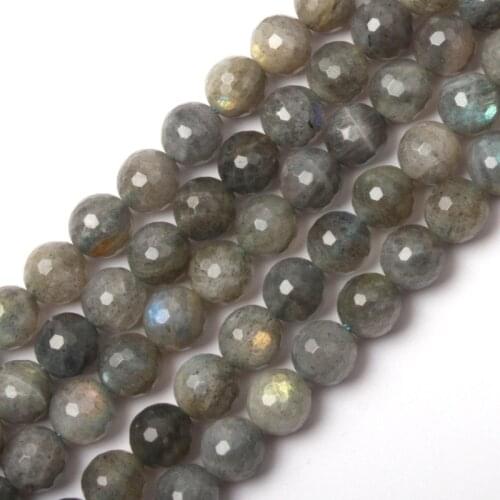 Round faceted Labradorite stone beads natural stone beads DIY loose beads for jewelry making strand 15" wholesale
