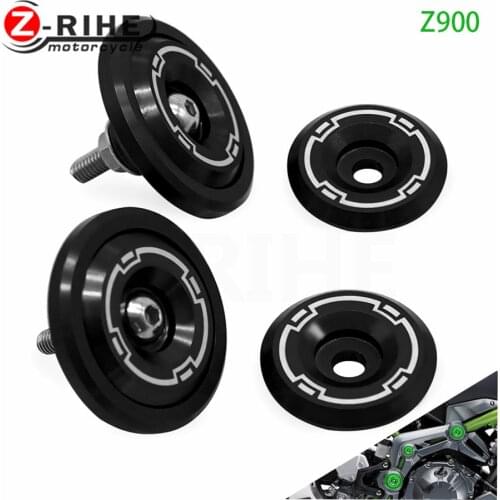 Motorcycle CNC Aluminum Frame Hole Cap Cover With Screws Moto Fairing Guard Accessories For Kawasaki z900 2017 2018 z 900