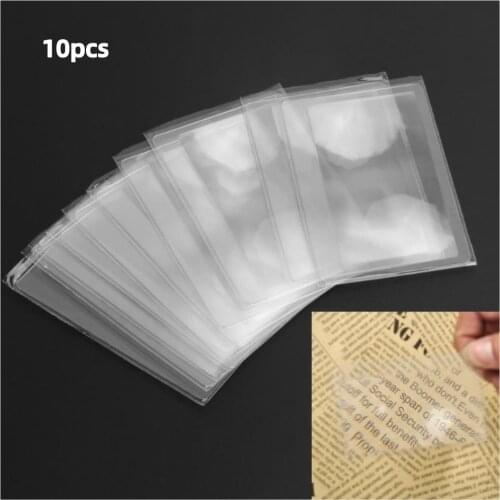 10Pcs 3X Book Page Loupe Magnifier Fresnel lens Magnifier Magnification Magnifying Fresnel Lens Pocket Credit Card Magnifier