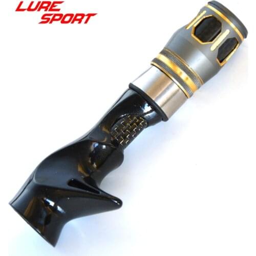 LureSport 2pcs ACS16 Black paint Reel Seat Aluminum Gold/Grey hole Cap Rod Building Component Repair rod DIY Accessory