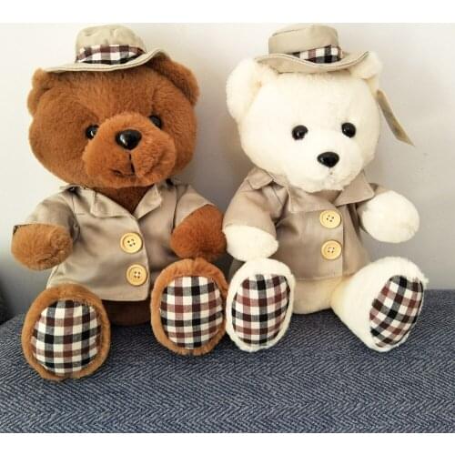 Cartoon Children plush toys teddy brown white bear baby kid Christmas birthday stuffed toy present