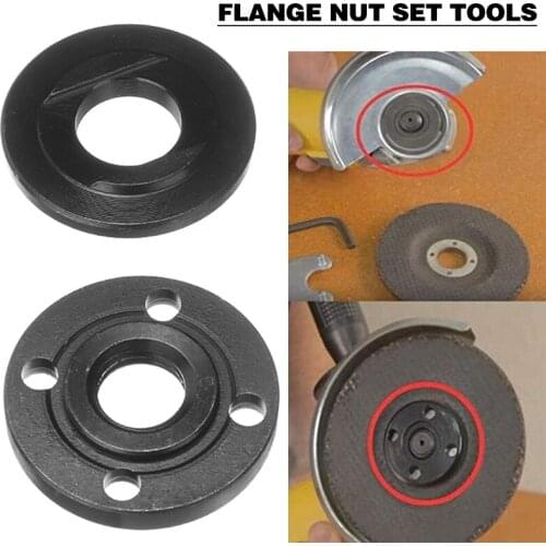 New Durable 2Pcs M14 Thread Replacement Angle Grinder Inner & Outer Flange Nuts Set Grinder Accessories For 14mm Spindle Thread