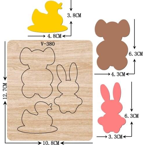 New Bear, rabbit, wooden dies cutting dies for scrapbooking /Multiple sizes /V-380