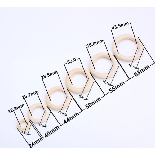 OlingArt 5 sizes mixed 10pcs/lot Hemu wooden unfinished Ring natural childrens toys DIY Organic Eco-friendly jewelry Making