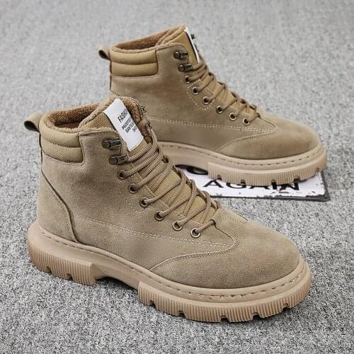 Autumn High Quality Leather Boots Male Casual Motorcycle Ankle Boots Lace-Up Basic Tooling Shoes Men Snow Shoes Zapato De Hombre