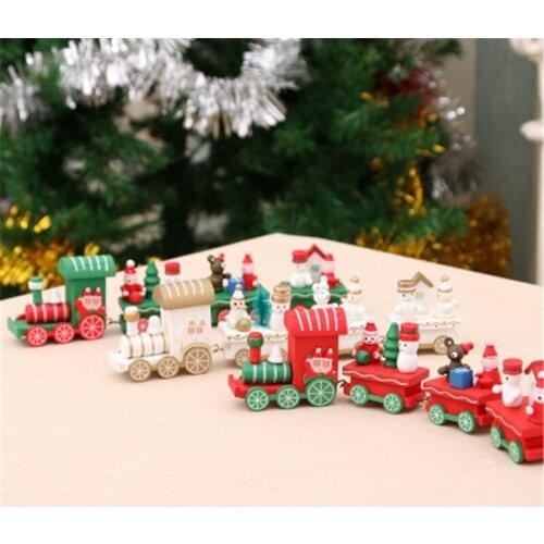 2019 Christmas Decorations Wooden Train Childrens Kindergarten Holiday Christmas Gifts Christmas Ornaments Gifts