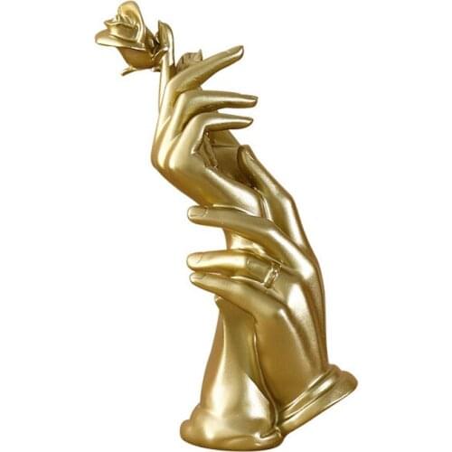 Hand-held Rose Gold Resin Sculpture Statue Living Room Decoration Ornaments Nordic Couple Statue Gift Doll