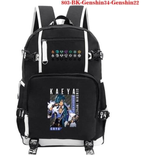 Backpacks for Women Genshin Impact Print Anime Bookbag Unisex School Backpack Large Capacity Schoolbag Genshin Impact Mochila