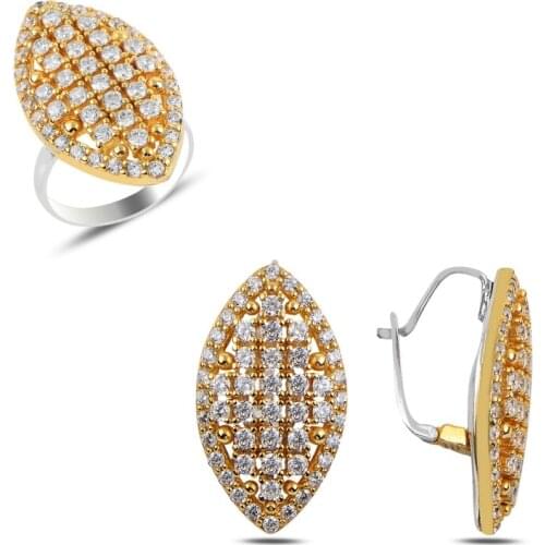 Silver 925 Sterling Zircon Cubic Zirconia Authentic Set