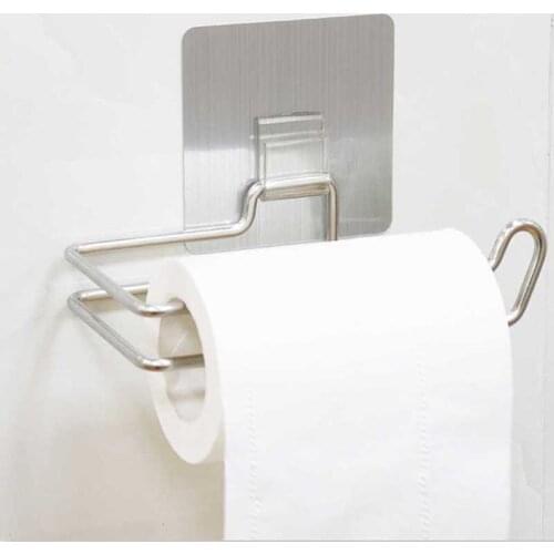 Silver Stainless Steel Wall Mounted Toilet Paper Holder Bathroom Kitchen Fixture Roll Paper Holders Tissue Towel Rack Holders