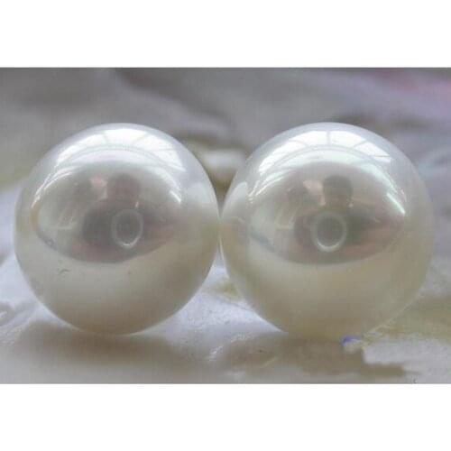 Unique Pearls jewellery Store Huge 16mm White South Sea Shell Pearl Stud Earrings Charming Women Gift Jewelry Fine Jewelry