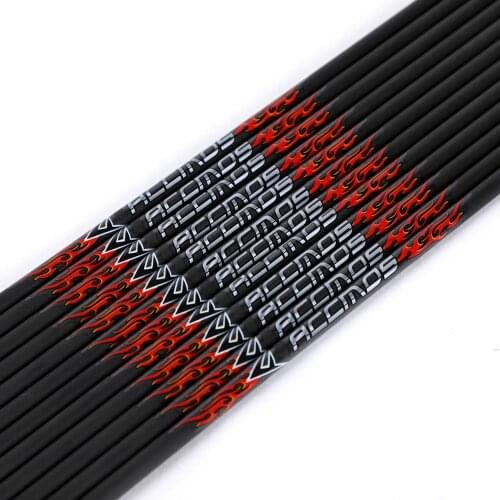 12pcs Spine 300 340 400 500 600 700 800 900 1000 Pure Carbon Arrow Shaft ID 6.2mm or ID 4.2mm Bow Archery Huntting and Shooting