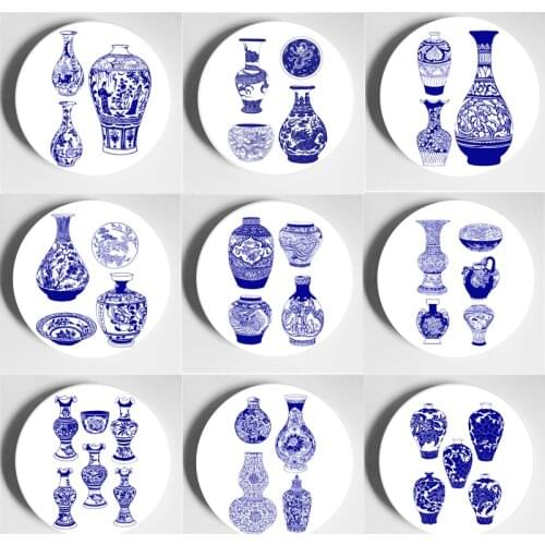 Traditional Blue And White Porcelain Wall Plate Classical Flower And Bird Pattern Decorative Plate Decorative Pattern Art Plate