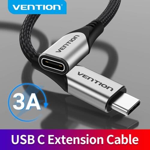Vention Type C Extension Cable USB C 3.1 Extender Cord for MacBook Pro Huawei Mate30 P30 Pro Xiaomi 9 8 USB-C Extension Cable