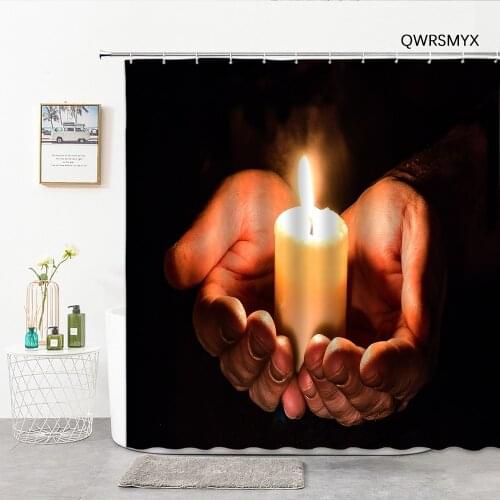 Holding A Candle In The Dark Shower Curtains Meaning Bright Hope Bathroom Curtain Home Decor Background Wall Bathroom Products