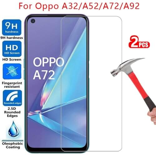 Tempered glass screen protector for oppo a32 a52 a72 5g a92 a92s case cover on a 32 52 72 92 s 92s protective phone coque bag 9h
