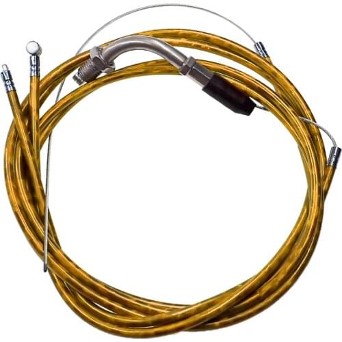 Yellow Clutch Cable Throttle Cable Kit For 49cc 60cc 66cc 80cc Motorized Bike