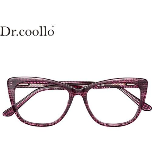 Drcoollo Women Acetate Square Myopia / Reading Prescription Eyegalsses, photochromic Eyewear, Progressive Glasses Dropshipping