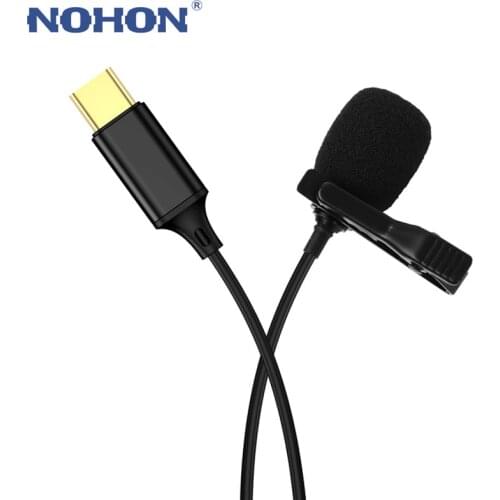 1.5m Mini Type C Microphone Lapel Lavalier Clip-on Recording Mic For Samsung S20 S10 S9 Huawei P40 P30 P20 Android Mobile Phone
