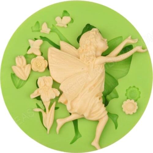 Luyou 1 pcs Angels Shape Cake Mold Silicone Flower and Angels Fondant Mold Baking Decorating Tools Fondant Chocolate Mold FM1363