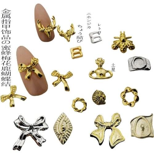 10pcs/lot Korea 3D Alloy Nail Art Accessories Metal Fancy Bowknot Styles Nail Deco Parts DIY Charm Nail Supplies