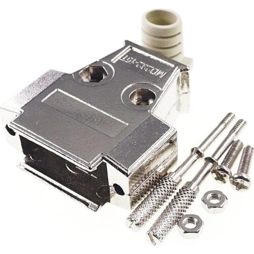 2Pcs D-SUB Connector Hood 15 Position for Wire Solder 15 Pin 2 Rows D-sub Connector Metal Shell Housing Industrial Level