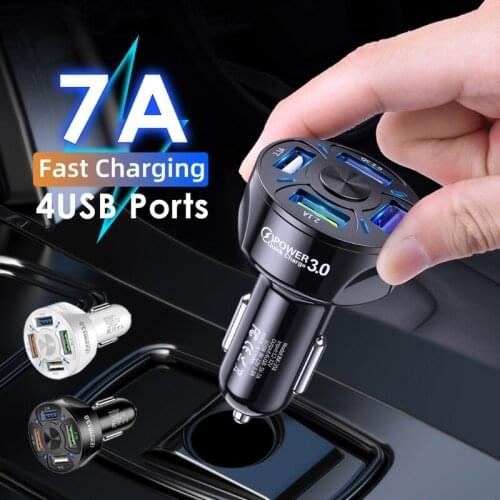 2021 Jones Sale-4 Ports 3 USB Car Charger Quick Charge 3.0 Universal Fast Charging in car 4 Port Mobile Phone Charger