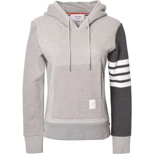 2021 Fashion TB THOM Brand hooded Women Men Sweatshirts Hoodies Patchwork Casual Sportswear Coat Panelled Pullovers Clothing