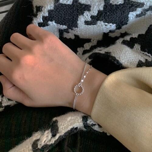 925 Sterling Round Bead Charm Bracelet &Bangle For Women Girls Party Wedding Jewelry Sl329