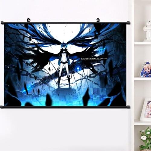 Anime BLACK ROCK SHOOTER BLACK Gold Saw Wall Scroll Poster Wall Hanging Mural Home Decor Collection Poster 40x60cm dropshipping